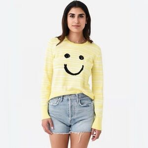 🖤 Kerri Rosenthal Women's Liz Striped Smiley Sweater 🖤